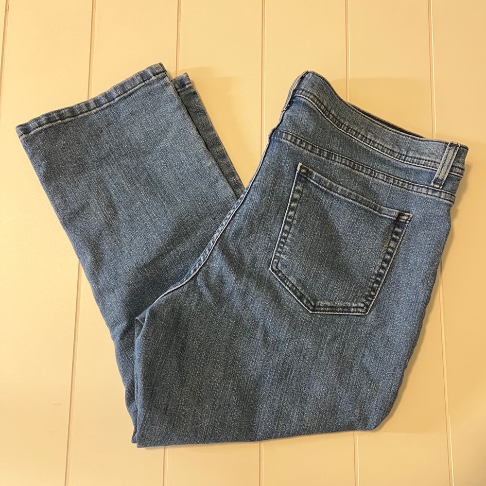Lee Natural Fit Mid Rise Straight Leg Medium Wash Blue Denim Jeans Womens 16-18W